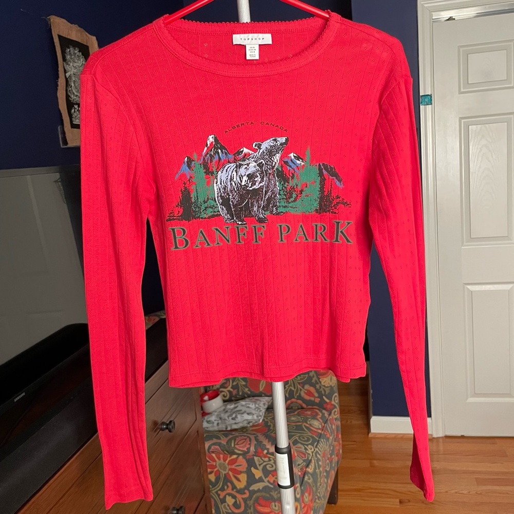 NWOT Topshop Banff Logo Waffle Tee - Picture 7 of 16